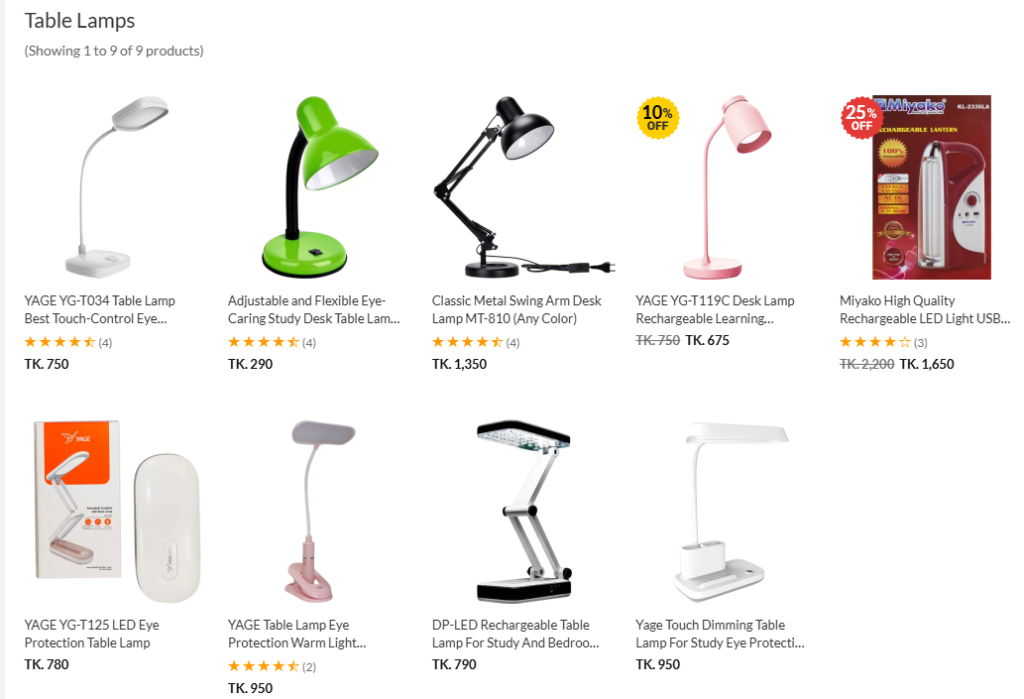 Best Table Lamp for Study in Bangladesh